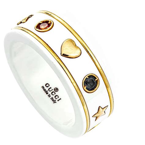 gucci white zirconian icon ring|gucci icon ring with gemstones.